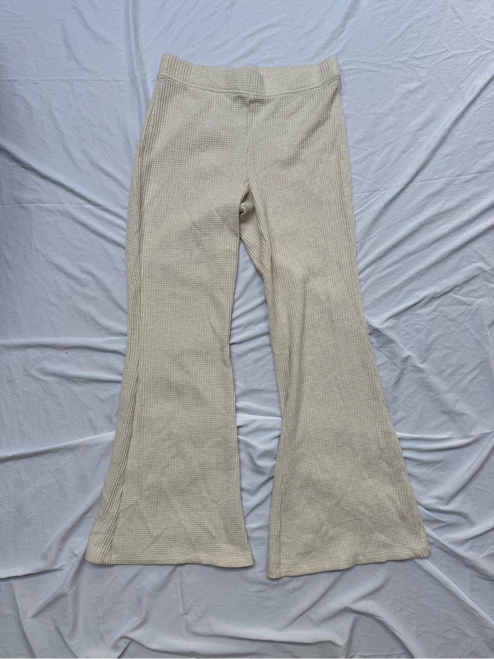 aerie Cream Waffle Knit Lounge Pants